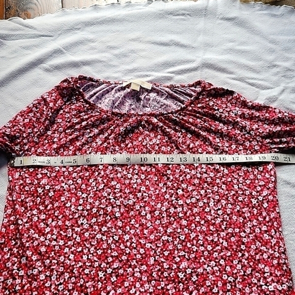 MICHAEL Michael Kors Floral Flare Sleeve Top Blouse Small Mint Condition - Picture 4 of 7